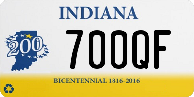 IN license plate 700QF