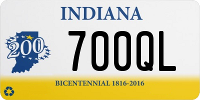 IN license plate 700QL
