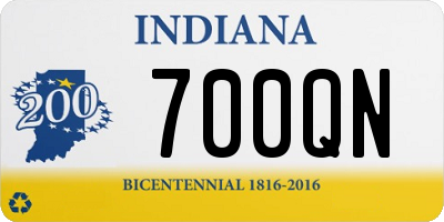 IN license plate 700QN