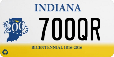 IN license plate 700QR