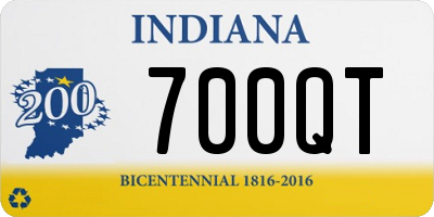 IN license plate 700QT