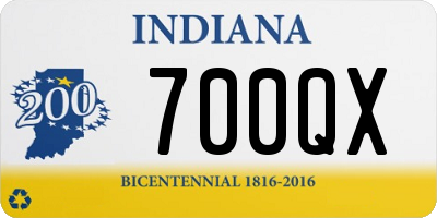 IN license plate 700QX