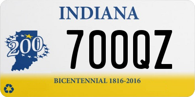 IN license plate 700QZ