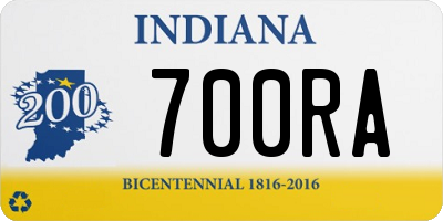 IN license plate 700RA