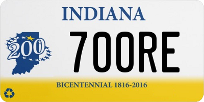 IN license plate 700RE