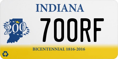 IN license plate 700RF