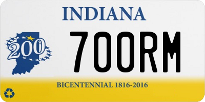 IN license plate 700RM