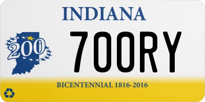 IN license plate 700RY