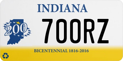 IN license plate 700RZ