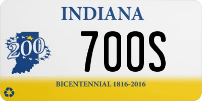 IN license plate 700S