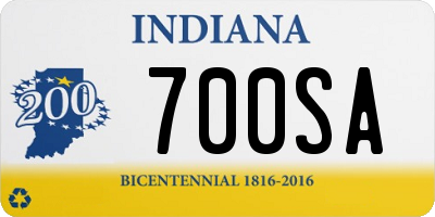 IN license plate 700SA