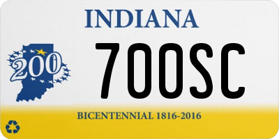 IN license plate 700SC