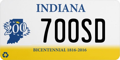 IN license plate 700SD