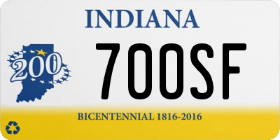 IN license plate 700SF