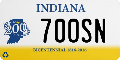 IN license plate 700SN