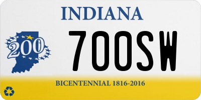 IN license plate 700SW