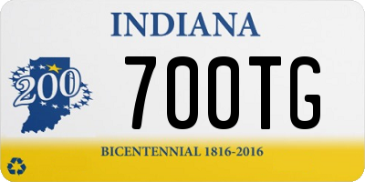 IN license plate 700TG