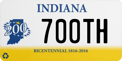 IN license plate 700TH