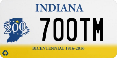 IN license plate 700TM