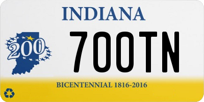 IN license plate 700TN