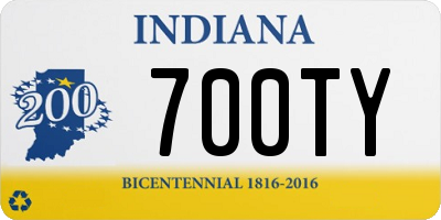 IN license plate 700TY