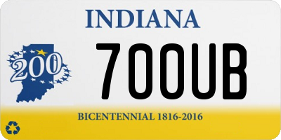 IN license plate 700UB