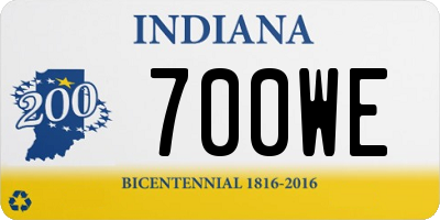 IN license plate 700WE