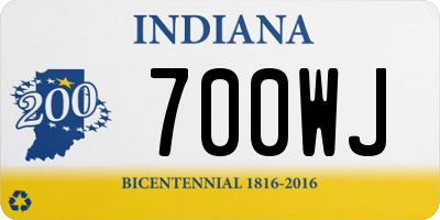 IN license plate 700WJ