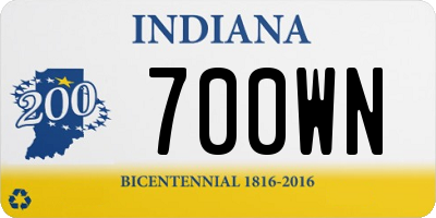 IN license plate 700WN