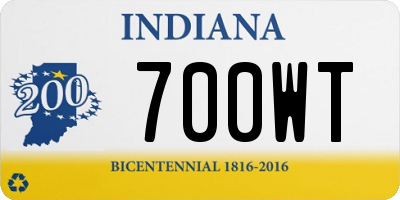 IN license plate 700WT