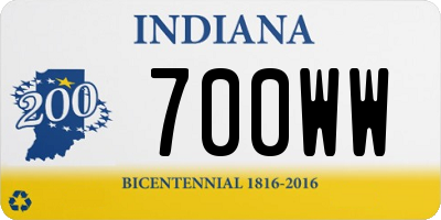 IN license plate 700WW