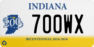 IN license plate 700WX