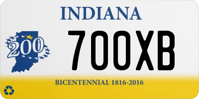 IN license plate 700XB