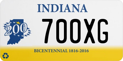 IN license plate 700XG