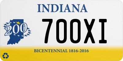 IN license plate 700XI