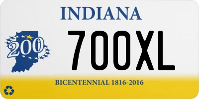 IN license plate 700XL