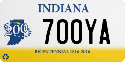 IN license plate 700YA