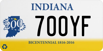 IN license plate 700YF