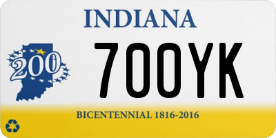 IN license plate 700YK