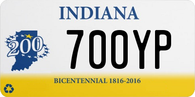 IN license plate 700YP