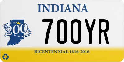 IN license plate 700YR