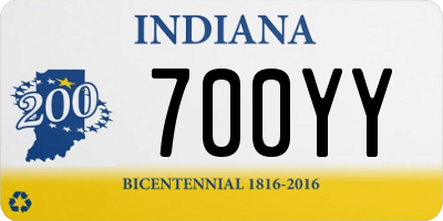 IN license plate 700YY