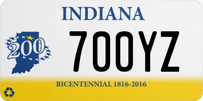 IN license plate 700YZ