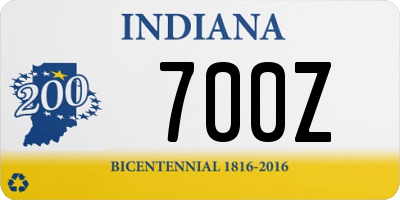 IN license plate 700Z