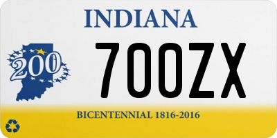 IN license plate 700ZX