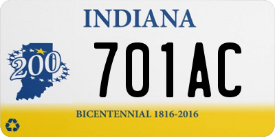 IN license plate 701AC