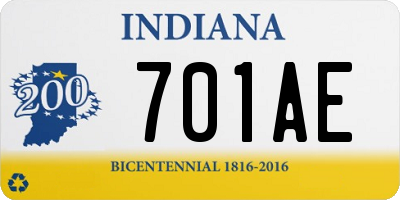 IN license plate 701AE