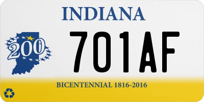 IN license plate 701AF