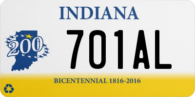 IN license plate 701AL