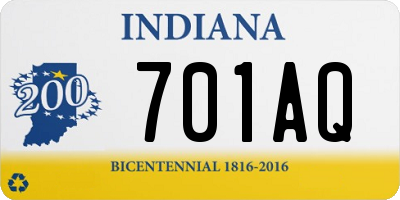 IN license plate 701AQ